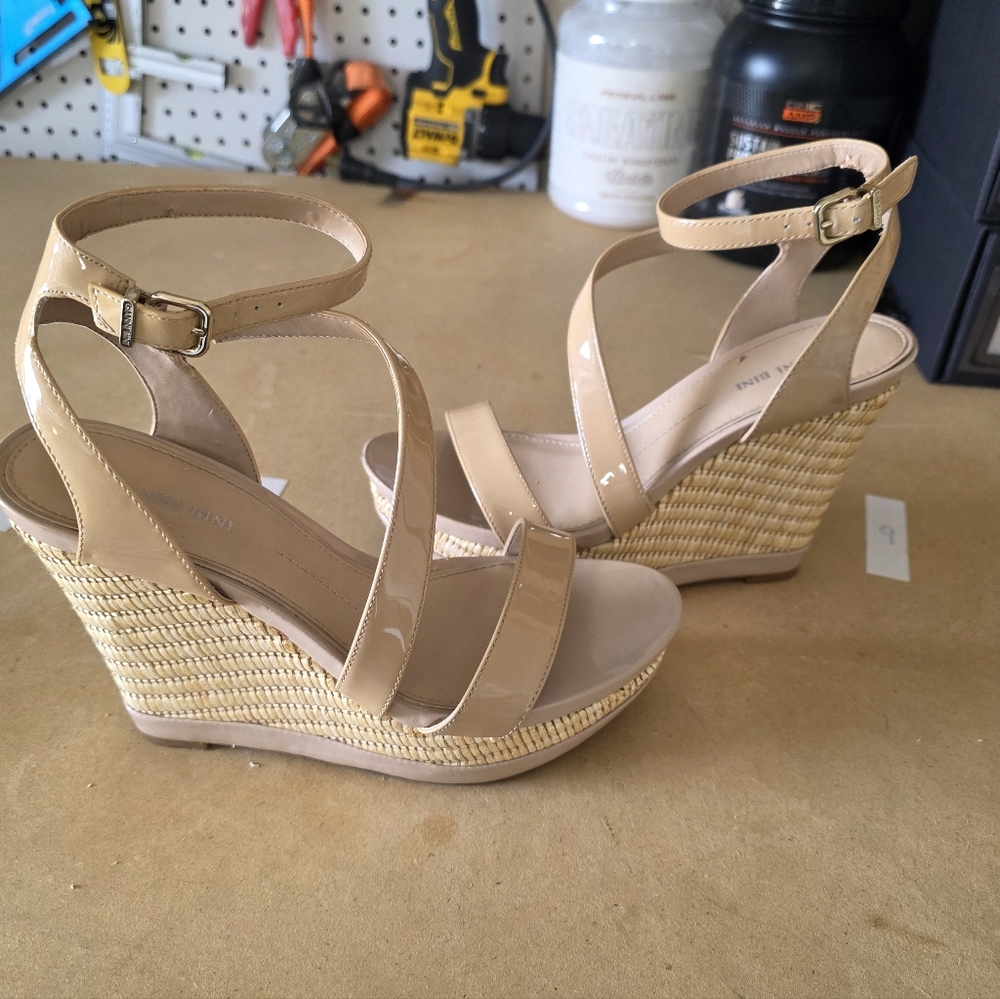 Gianni Bini Elegant Beige Wedge Sandals
